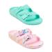 Wonder Nation Teal & Tie Dye EVA Beach Footbed Sandal, 2 Pack (Little Girls & Big Girls)