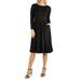 24/7 Comfort Apparel Women's Midi Length Fit N Flare Pocket Dress