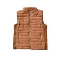 JP Women's Puffer Vest, Quilted Lightweight Gilet, Padded Bubble with Fleece Lining (L, Brown)