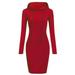 Women Pullover Sweatshirt Dress Turtleneck Long Sleeve Tunic Dress Autumn Winter Dress