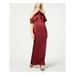 ADRIANNA PAPELL Womens Maroon Cold Shoulder Gown Halter Neck Short Sleeve Halter Full-Length Evening Dress Size 8