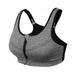 Promotion Clearance Plus Size M-5XL Women Front Zipper Closure Push Up Bras Shockproof Fitness Vest Removable Padded Wireless Tops