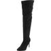 Breckelles Beverly-15 Women Faux Suede Pointy Toe Stiletto Heel Thigh High Boot
