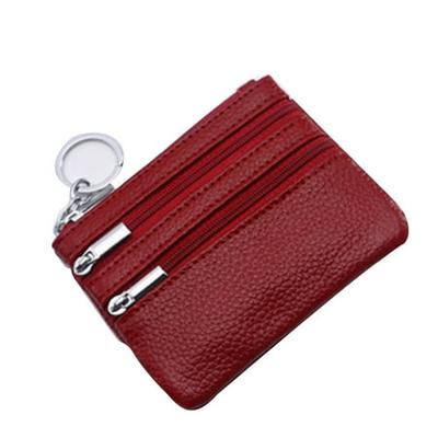 New Ladies Soft Leather Ball Snap Clasp Zip Purse Clutch /Coin Holder Bag Wallet