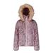 Jessica Simpson Girls Morgan Printed Puffer Jacket with Faux Fur Trimmed Hood Sizes 4-16