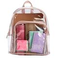 Clear Mini Backpack for Girls, Women School, Sporting Events, Stadium Approved (Rose Gold, Small)