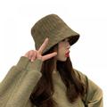 Double-sided Striped Bucket Hat Female Wild Casual Student Blank Cotton Bucket Hat Fisherman Hat