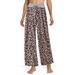 Colisha Lady Comfy Check Plaid Leopard Printed Pajama Pants Women Casual Stretch Bottoms Drawstring Palazzo Lounge Pants