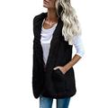 Tuscom Womens Vest Winter Warm Hoodie Outwear Casual Coat Sherpa Jacket