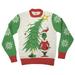 Dr Seuss Grinch As Santa Next To Tree Off-White Ugly Christmas Sweater