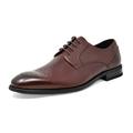 Bruno Marc Mens Oxford Shoes Genuine Leather Lace up Casual Shoes Dress Shoes WASHINGTON-5 DARK/BROWN Size 9.5