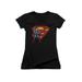 Superman DC Comics Superman & Logo Junior V-Neck T-Shirt Tee