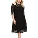 Womens Dress Black Plus Lace Cold Shoulder A-Line $50 4X