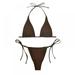 Wuffmeow Sexy Underwired Bikini Female Swimsuit Women Swimwear Two-piece V shape Bikini set Bather Bathing Suit Swimming,D,S