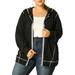 Agnes Orinda Juniors' Plus Size Zip Front Long Sleeve Hoodies