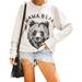 Women's Cute Long Sleeve Top Loose Mama Bear Crewneck Pullover Sweatshirt