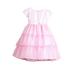 Sweet Kids Little Girls Pink Satin Glitter Mesh Tiered Flower Girl Dress 3-6