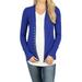 Women Classic Thin Snap Button Front V-Neck Button Down Long Sleeve Ribbed Knit Cardigan