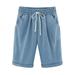 Oversized Casual Loose High Rise Shorts for Women Drawstring Elastic Waisted Knee-length Short Pants Dailywear Holiday Beach Short Hot Pants Trousers