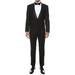 Ferrecci Men's Reno Black Slim Fit Shawl Collar Lapel 2 Piece Tuxedo Suit Set - Tux Blazer Jacket and Pants (44 Short)