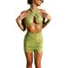 Musuos Women Bodycon Bandage Dresses Slim Fit Irregular Short Dress Party Streetwear