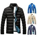 Men Retro Solid Color Thick Cotton Winter Stand Collar Down Zipper Bomber Jacket Casual Coat