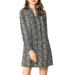 Allegra K Women's Loose Tie Neck Casual Leopard Shift Dress