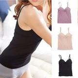 Women's Cami with Built-in Bra Adjustable Strap, Sleeveless Tank Top Padded Camisole Vest