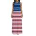 Sexy Dance Women's Summer Maxi Tank Dress Independence Day Sleeveless Loose T shirt Dresses US Flag Print Maxi Dress Casual Long Dress Beach Sundress