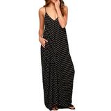 One Opening Women Summer Casual Sleeveless Evening Party Polka Dot Beach Dress Sundress