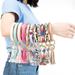 2-Pack Handmade PU Leather Tassel Pendant Bracelet Keychain Car Bag Purse Keyring Key Holder Tassel Ring Key Ring Keychain Wristlet for Women Girls