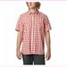 Columbia Men's Super Slack Tide Camp Shirt, Red Spark Palaka Plaid, Medium