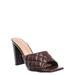 Quilted Block Heel Mule - Women's Slide In Open Square Toe Shoes