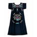 Women's Puebla Mexican Inspired Traditional Floral Embroidered Shirt Dress