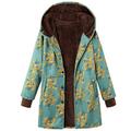 Winter Warm Style Floral Hooded Jacket Women Vintage Flower Print Hooded Jacket Oversized Coats Winter Padded Jacket Women Parkas