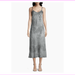 $109.50 Calvin Klein Printed Sleeveless Long Slip Dress, Gray Tie Dye, Size 4