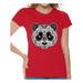 Awkward Styles Panda Skull Tshirt for Women Christian Panda Shirt Sugar Skull Shirts for Women Dia de los Muertos Gifts for Her Day of the Dead T Shirt Christian Tshirt Women's Paisley Panda T-Shirt