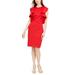 Vince Camuto Women's Ruffled Sheath Dress Red Size 4