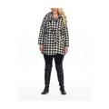 Women's Houndstooth Double Breasted Coat available in plus size.