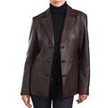 BGSD Women's Crystal New Zealand Lambskin Leather Blazer (Regualr & Plus Size)