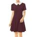 Women's Peter Pan Collar Above Knee Fit and Flare Dress