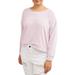 No Comment Juniors' Plus Size Pullover Sweatshirt with Striped Sleeves