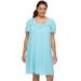 Plus Size Miss Elaine Essentials Pajamas: Short Tricot Nightgown Seafoam