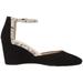 Cole Haan Lara Wedge 75 mm Black Suede/Natural Python Print Leather