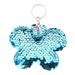 Aktudy Butterfly Keychain Glitter Sequins Key Ring Women Car Bag Pendant (Blue)