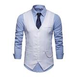 Men's Formal V-Neck Sleeveless Business Dress Suit Adult's Casual Party Separate Suit Vests Classic Cocktail Nightclub Waistcoat Tuxedo Vest