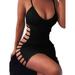 Pudcoco Women Sleeveless Bandage Bodycon Evening Party Cocktail Club Mini Dress