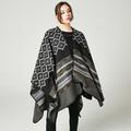 Lixada Winter Women Loose Outerwear Coat Oversized Knitted Cashmere Poncho Shawl Cardigan Sweater