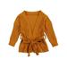 Wayren USA Toddler Baby Girls Boys Sweater Cardigan Solid Long Sleeve Lace up Half Worsted Sweater Jacket Top