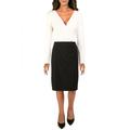 Lauren Ralph Lauren Womens Nemota Two-Tone Crossover Wear to Work Dress